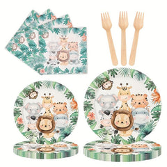 20pcs Wild Animal Baby Shower Party Supplies