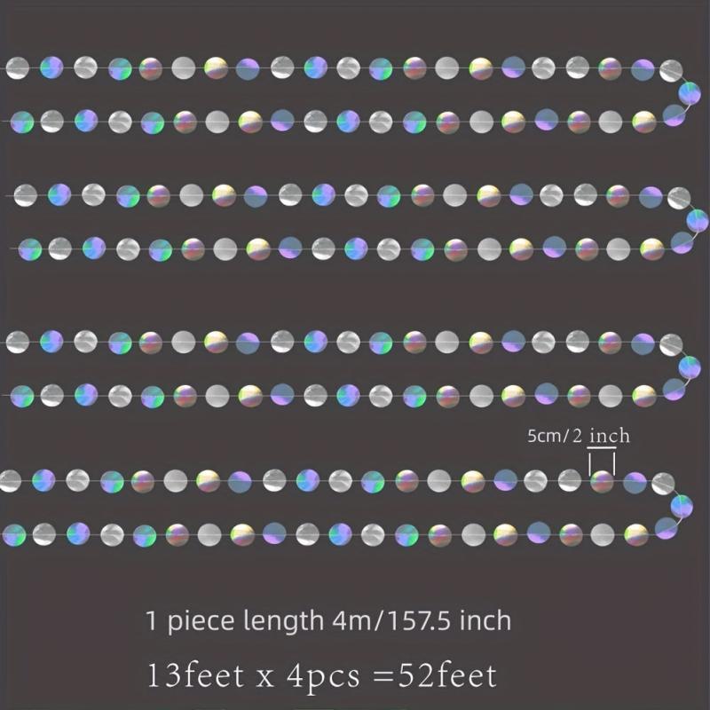 Holographic Circle Garlands Streamer Party Decorations