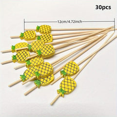 30pcs Hawaiian Style Party Decoration Toothpicks Summer Party Decoration