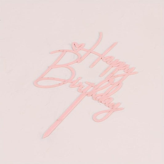 Happy Birthday Cake Topper Plug-in Flag Party Decor