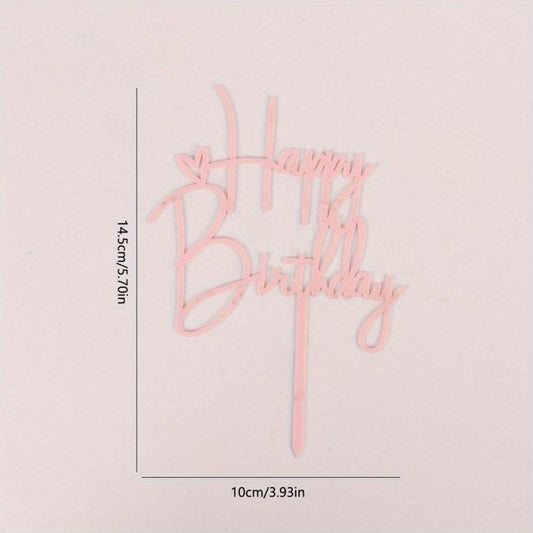 Happy Birthday Cake Topper Plug-in Flag Party Decor