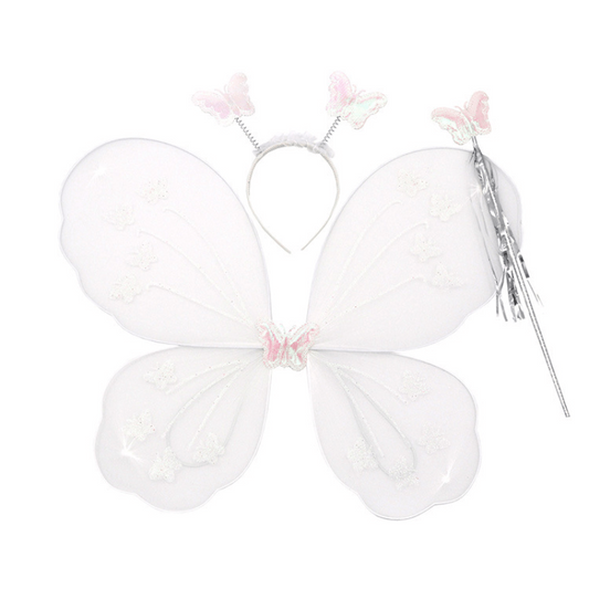 Girls Fairy Princess Costume Set with Wings Headband Magic Wand