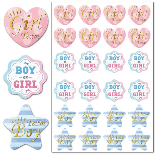 Gender Reveal Party Sticker Baby Shower Decor Supplies