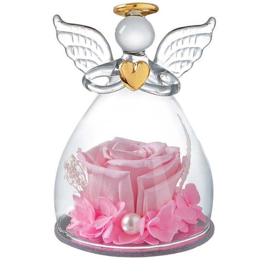 Angel Glass Preserved Rose Birthday Gift for Woman