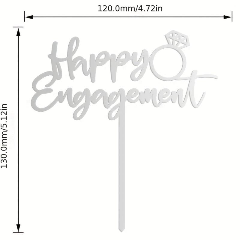 Happy Engagement Acrylic Cake Topper 1pc