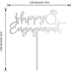 Happy Engagement Acrylic Cake Topper 1pc