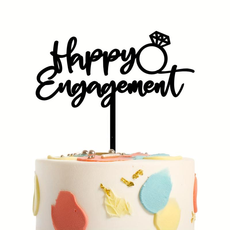 Happy Engagement Acrylic Cake Topper 1pc
