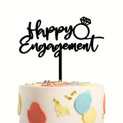 Happy Engagement Acrylic Cake Topper 1pc