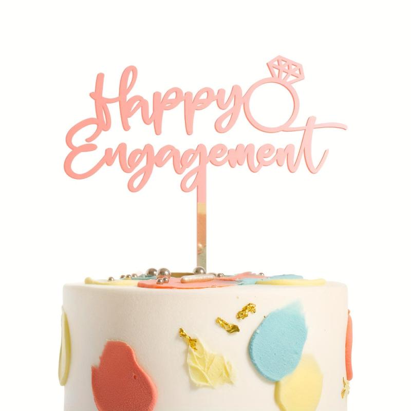 Happy Engagement Acrylic Cake Topper 1pc
