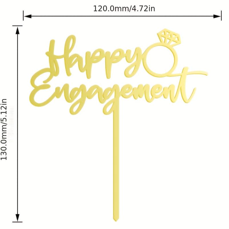 Happy Engagement Acrylic Cake Topper 1pc