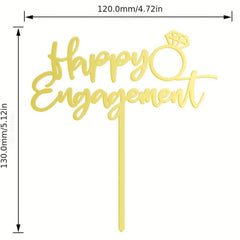 Happy Engagement Acrylic Cake Topper 1pc