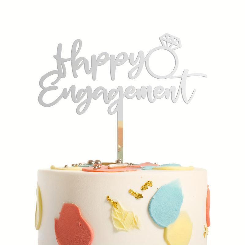 Happy Engagement Acrylic Cake Topper 1pc