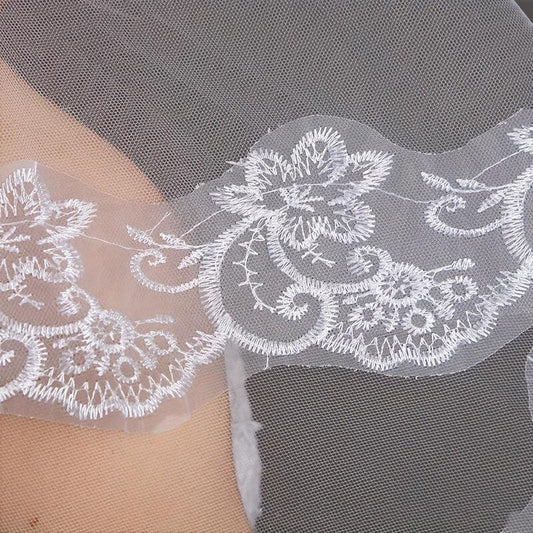 Lace Bridal Veil 4 9ft Long Elegant for Weddings Bachelorette Parties