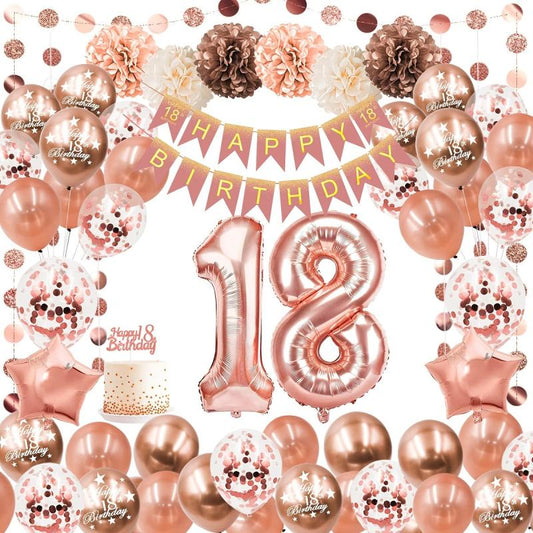 18th Birthday Balloon Kit Rose Gold Bar Mitzvah Party Decorations