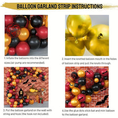 Wizard School Balloon Garland Arch Burgundy Golden Balloons Set