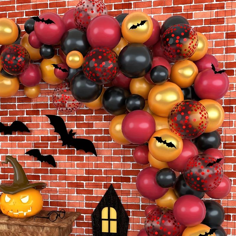 Wizard School Balloon Garland Arch Burgundy Golden Balloons Set