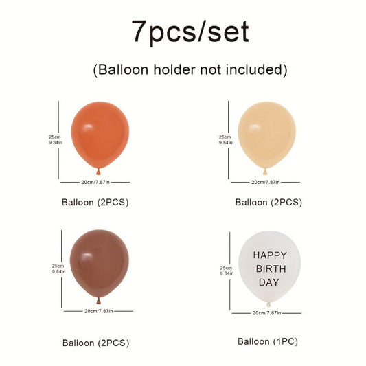 7pcs Vintage Colored Birthday Balloons Party Decor Supplies