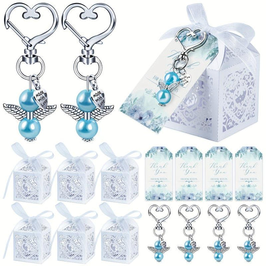 12pcs Angel Keychains Favor Boxes Baby Shower Favors For Boys
