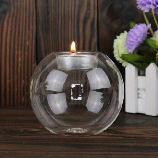 Romantic Crystal Glass Candle Holder for Home Decor