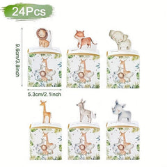 24pcs Jungle Animal Candy Box for Baby Shower Birthday Party