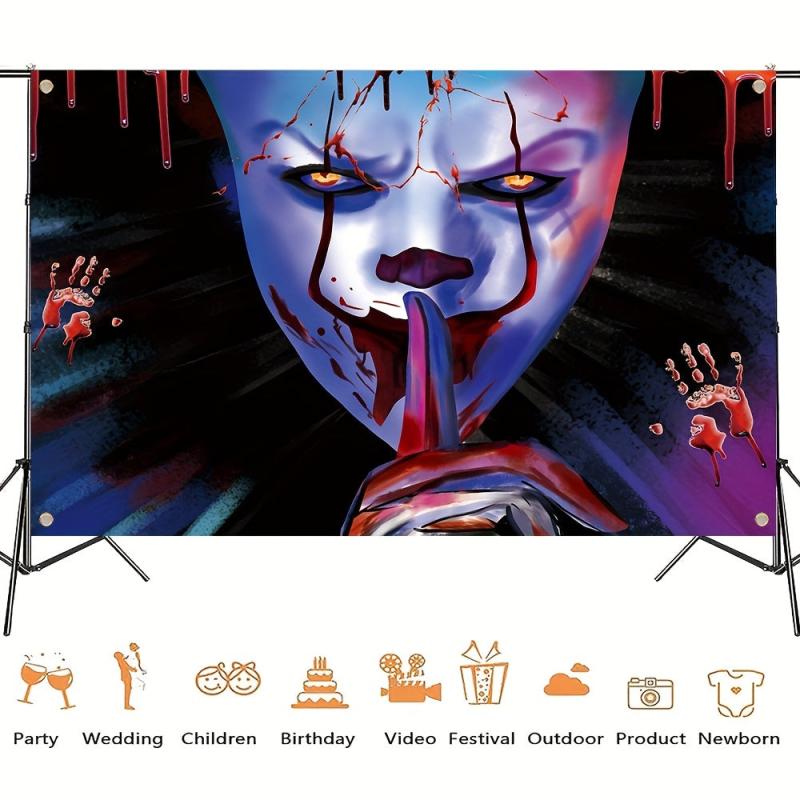 Halloween Horror Clown Backdrop Cloth Banner