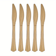 25pcs Plastic Spoon Set Bronzing Dot Tableware Home Decor Party Supplies