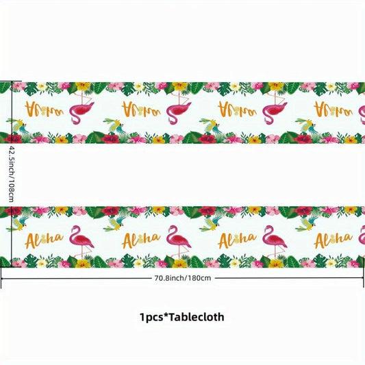 Hawaiian Tropical Party Supplies Set - Disposable Paper Cutlery & Tableware