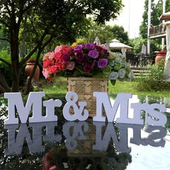 Wooden Mr and Mrs Signs Wedding Set for Table Top and Wall Decoration