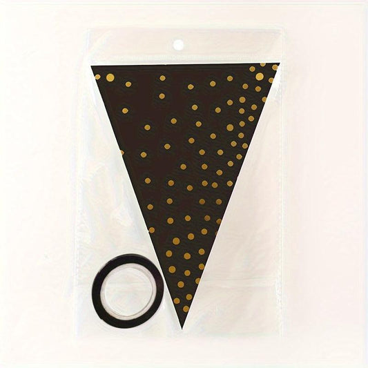 10pcs Party Dress Up Pennant Bronzing Dot Pennant Decoration Bunting