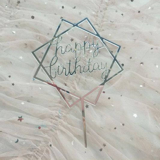 Acrylic Birthday Cake Insert Square Happy Birthday Cake Decoration