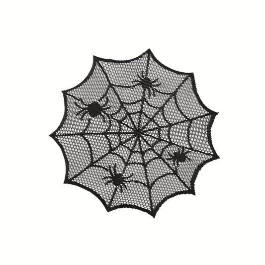 2pcs Halloween Round Lace Placemat Table Decoration Cloth Napkin