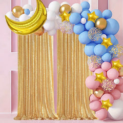 Golden Sequin Backdrop Curtain Panels for Wedding Party Background