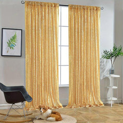 Golden Sequin Backdrop Curtain Panels for Wedding Party Background
