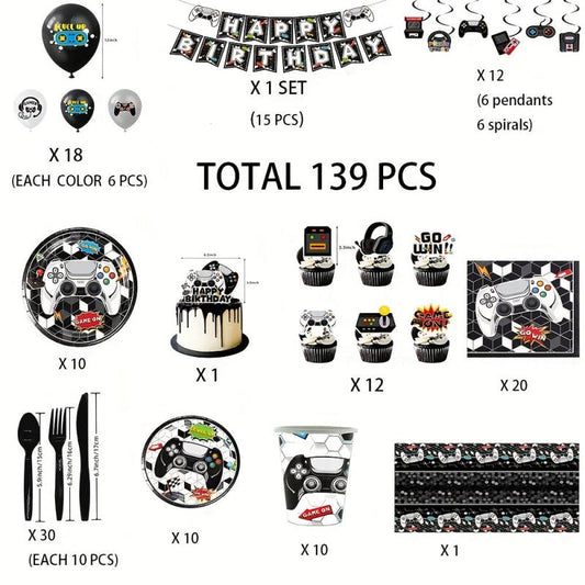 Game Theme Birthday Party Decoration Set