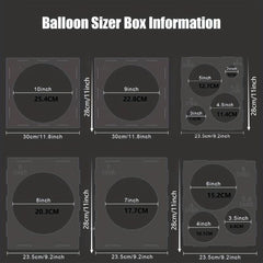 Collapsible Balloon Sizer Cube Box - Size Measuring Tool for Arch