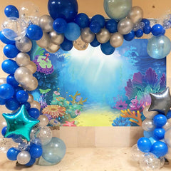 Under the Sea Mermaid Princess Backdrop 5x3ft Ocean Baby Shower Photo Props