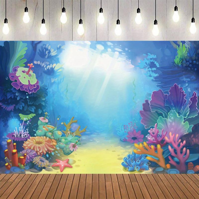 Under the Sea Mermaid Princess Backdrop 5x3ft Ocean Baby Shower Photo Props
