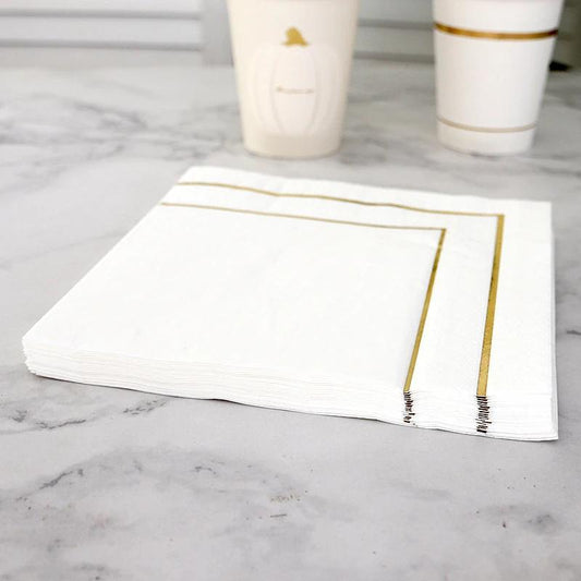 Golden Foil Party Table Paper Napkins Tissue Decor Towel Vintage Wedding