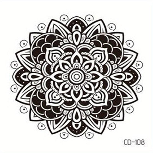 Exotic Flower Tattoos Sticker Vintage Pattern Party Favors