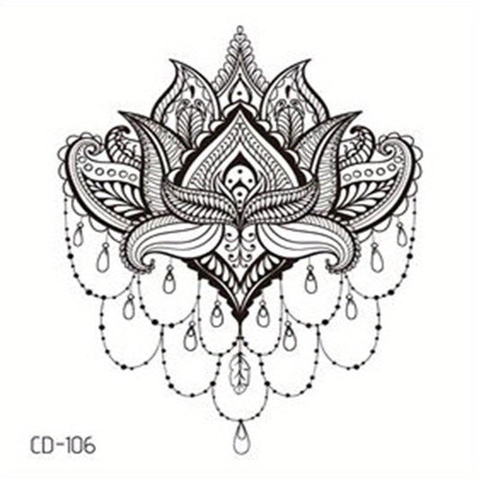 Exotic Flower Tattoos Sticker Vintage Pattern Party Favors