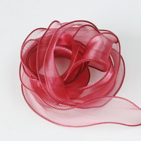 Wave Edge Silk Organza Ribbon for Hair Ornament Gift Wrapping