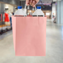 15pcs Pink Gift Handbag for Milk Tea Takeaway Bags Clothing Packaging