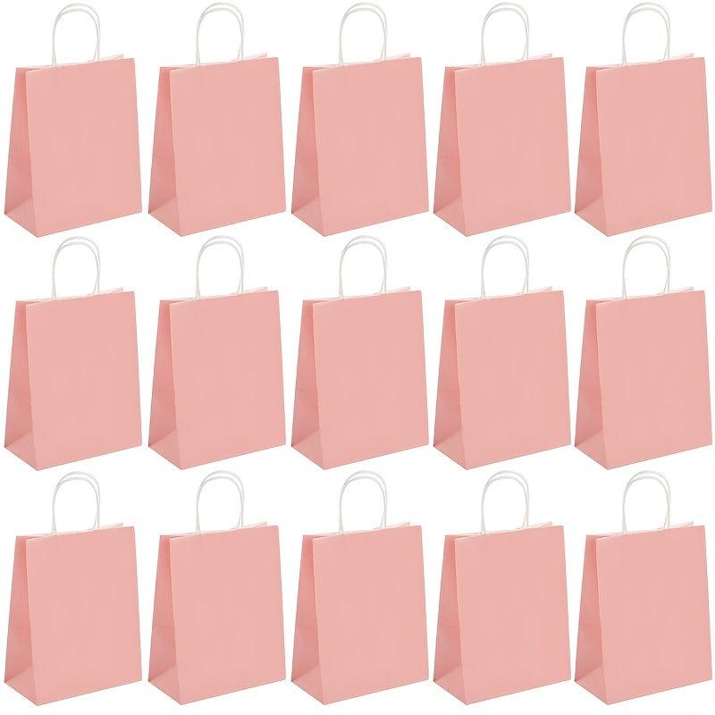 15pcs Pink Gift Handbag for Milk Tea Takeaway Bags Clothing Packaging