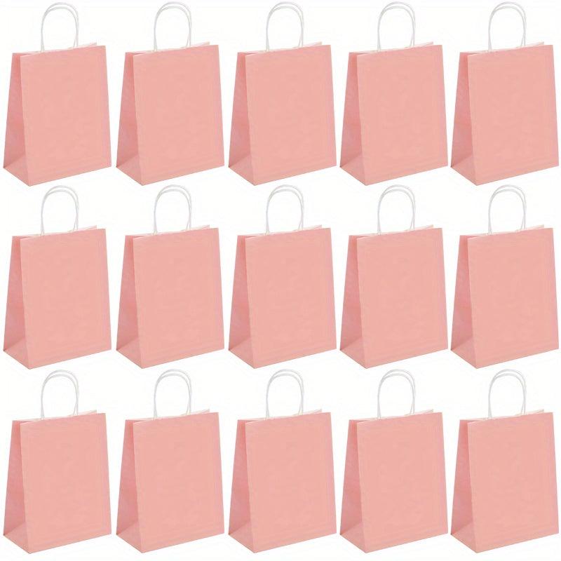 15pcs Pink Gift Handbag for Milk Tea Takeaway Bags Clothing Packaging