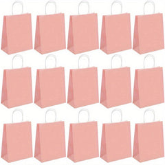 15pcs Pink Gift Handbag for Milk Tea Takeaway Bags Clothing Packaging