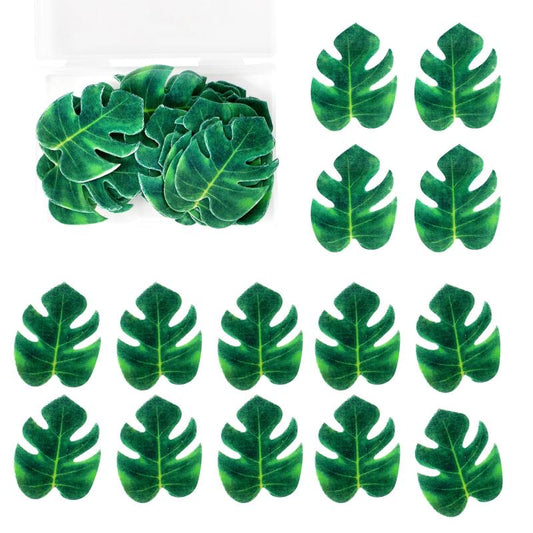 48pcs Edible Monstera Leaf Palm Leaves Cake Topper