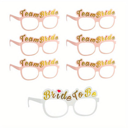 7pcs Team Bride Party Paper Glasses Wedding Decoration