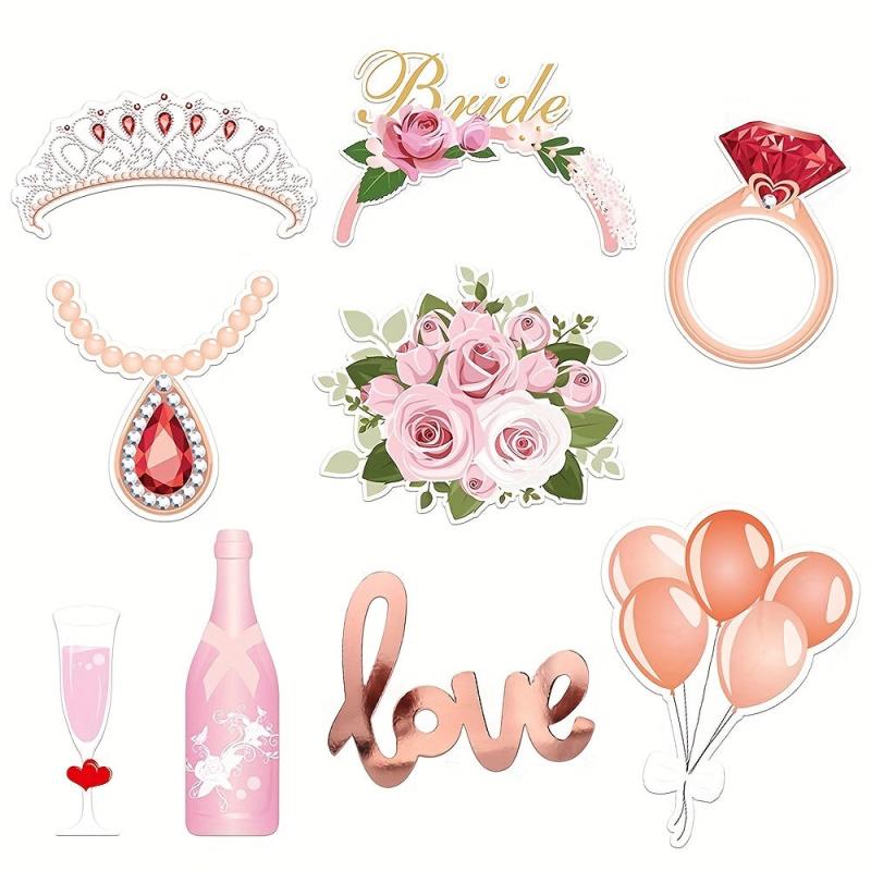 Bride Photo Props Set for Wedding Photobooth