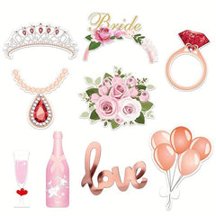 Bride Photo Props Set for Wedding Photobooth