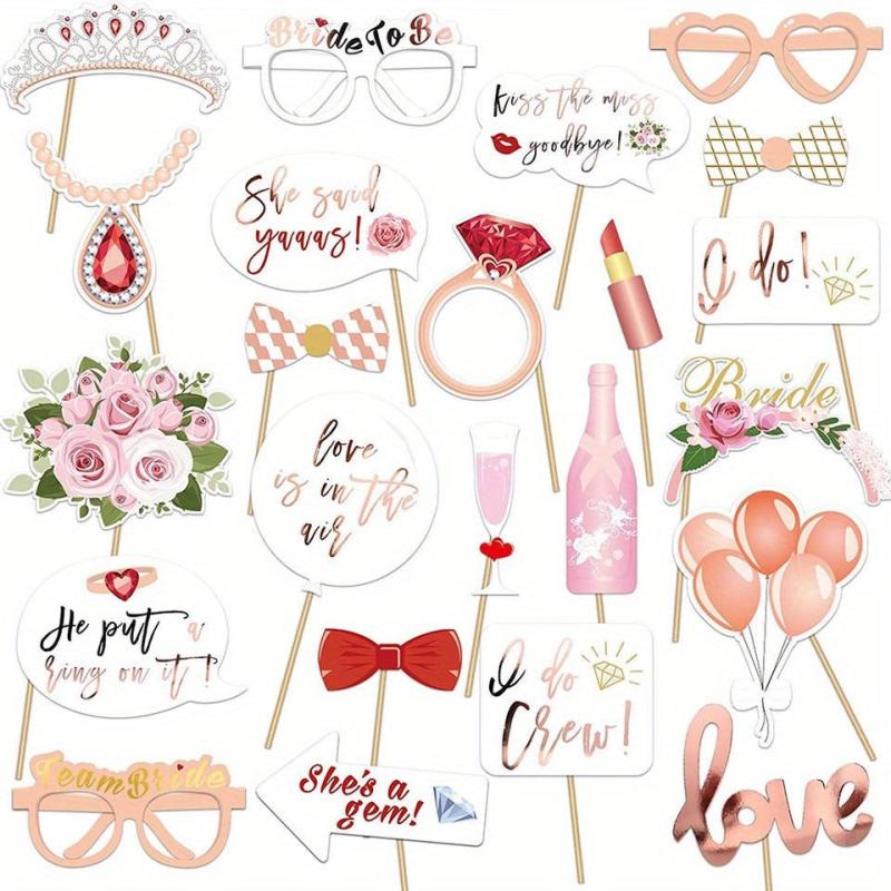Bride Photo Props Set for Wedding Photobooth